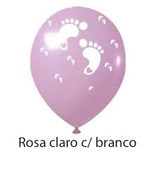 Balão Chá 2 Rosa Claro/Branco